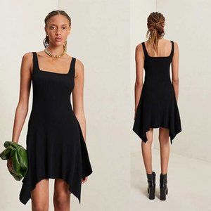 A.L.C. Dalia Knit Square Neck Asymmetrical Mini Dress Women's Black Size: XS NWT